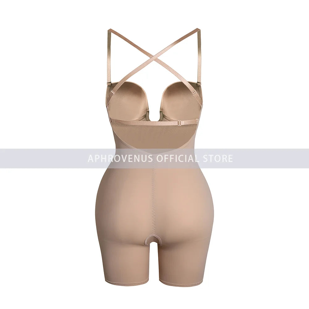 Body modelador com decote em V profundo - costas ajustáveis