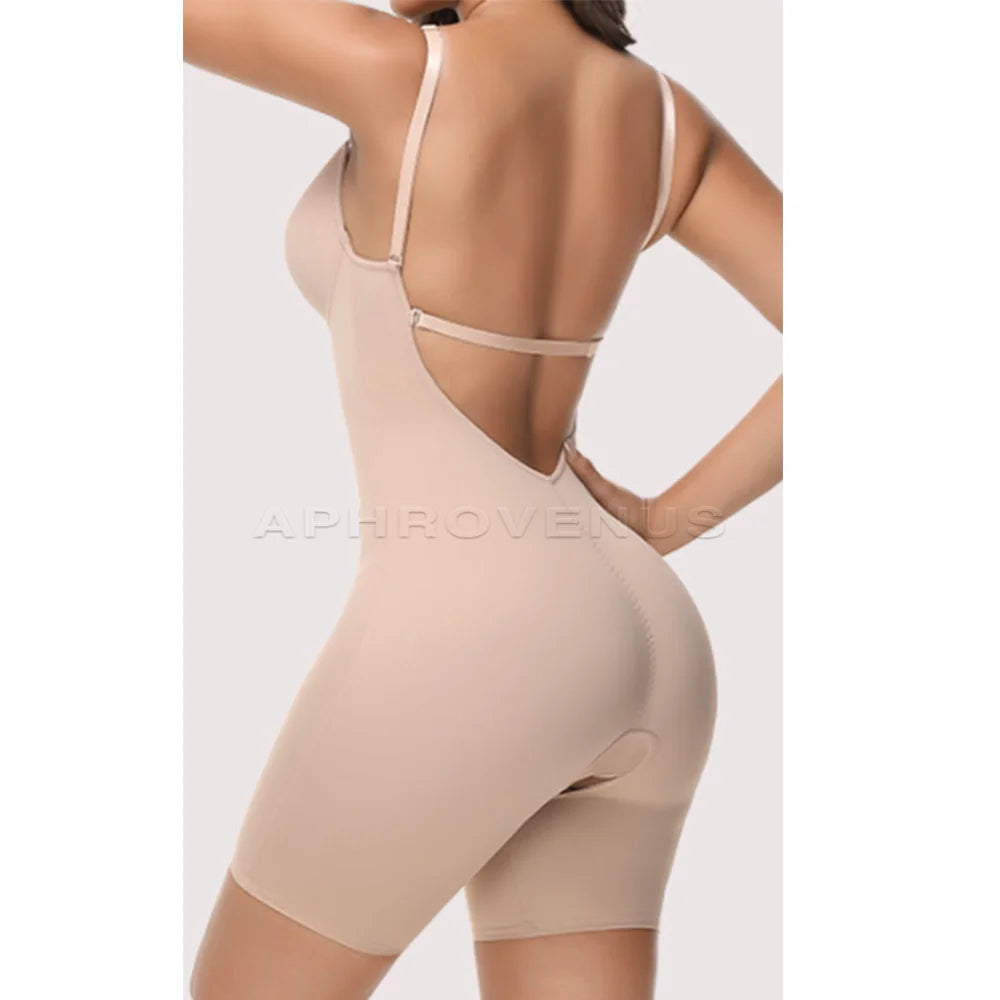 Body modelador com decote em V profundo - costas ajustáveis